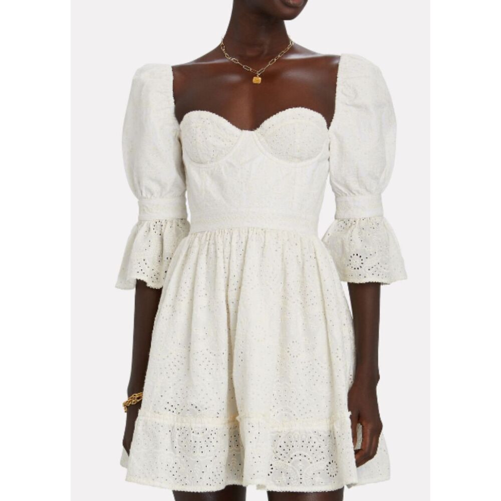 NWT Agua by Agua Bendita Women's Cedro Cotton Mini Dress White Size XS